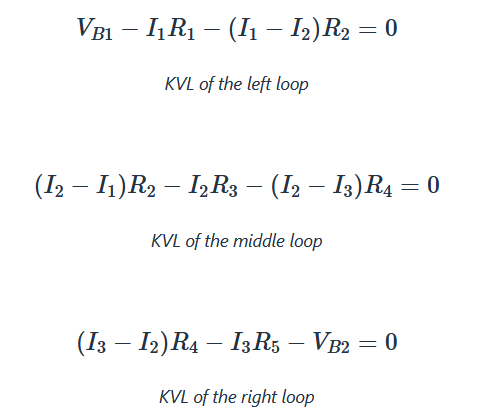 MESH CURRENT METHOD KVL EQUATIONS